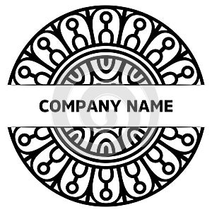 Simple geometric ornament template mandala