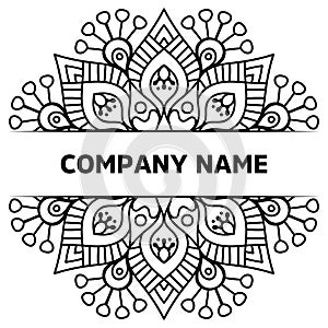 Simple geometric ornament template mandala