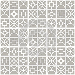 Simple geometric pattern of squares. White lines on a gray background.