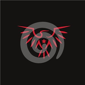 Simple geometric phoenix logo concept