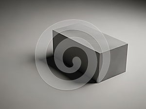 A simple geometric rectangular block casting a subtle shadow on a plain surface. isolated on white background