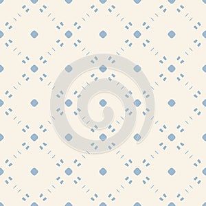 Simple geometric seamless vintage pattern with tiny elements, circles, strokes.