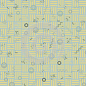 Simple geometric shapes seamless pattern