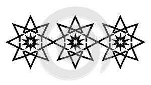 Simple Geometric Star Pattern Border, vector design Generative AI