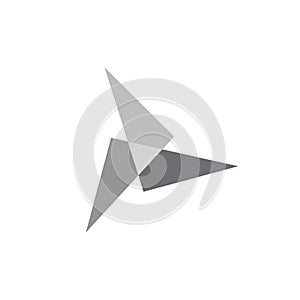 Simple geometric triangle turbine fan design logo vector