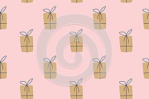 Simple giftbox seamless pattern