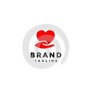 Simple Giving Heart Icon Logo Design