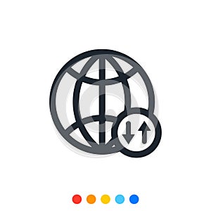 Simple globe icon,Internet web browser icon photo