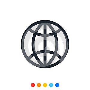 Simple globe icon,Internet web browser icon