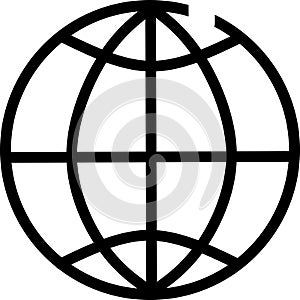 Simple globe outline icon. Elements for mobile concept and web apps. Thin line vector icons for website design and development, ap