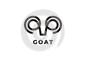 simple goat head logo. linear style vector design