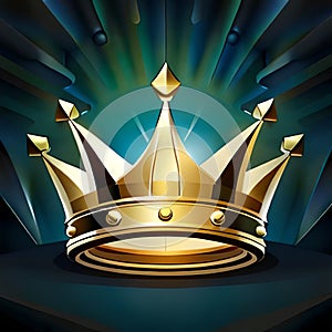 simple golden crown illustration, a type of metal crown Ai generated
