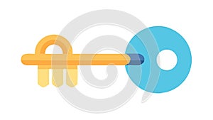 Simple golden key, symbolizing access, security, and unlocking possibilities, vector design Generative AI