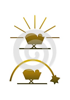 Simple golden nativity symbol (set)