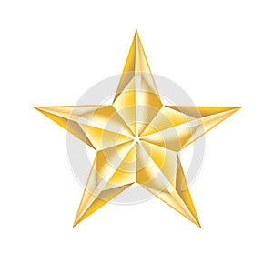 Simple golden star isolated on white