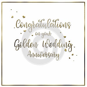 Simple, Golden Wedding Anniversary Card