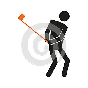 Simple Golf Sport Figure Symbol Vector Illustration Graphic