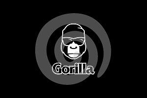 Simple gorilla cartoon vector logo template