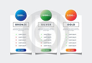 Simple gradient price list template vector with gradient style