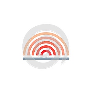 Simple gradient sun horizon logo vector