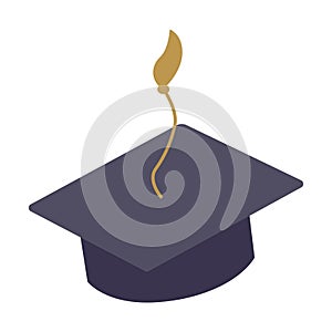 Simple graduation cap. Academic cap. University education hat illustration. Graduation concept symbol icon