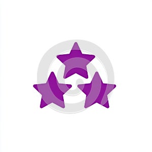 Three Purple Stars Arranged in a Triangle on a White Background