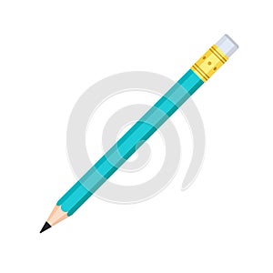 Simple graphite pencil with rubber eraser icon