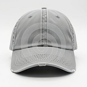 Simple gray baseball cap with adjustable strap
