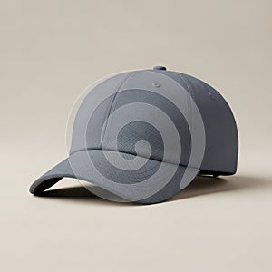 Simple gray baseball cap on neutral background