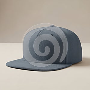 Simple gray baseball cap on a neutral background