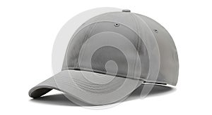 simple gray baseball cap on white background