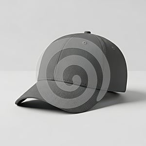 Simple gray baseball cap on white background