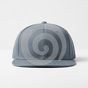 Simple gray baseball cap on white background
