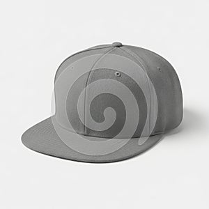 Simple gray baseball cap on white background