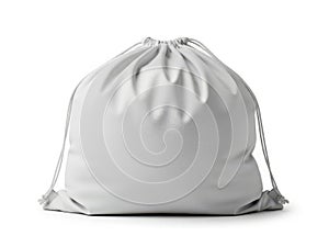 Simple gray drawstring bag