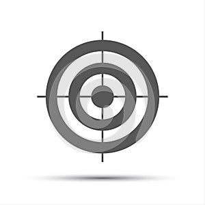 Simple gray vector pictogram in the shape of a target