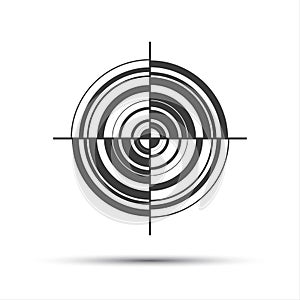 Simple gray vector pictogram in the shape of a target