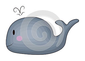 Simple Gray Whale Illustration