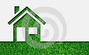 Simple green eco house icon