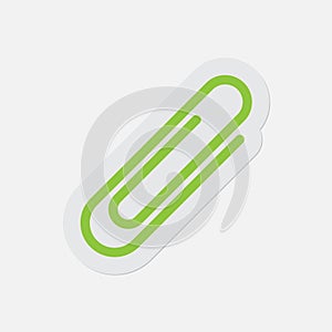 Simple green icon - paper clip