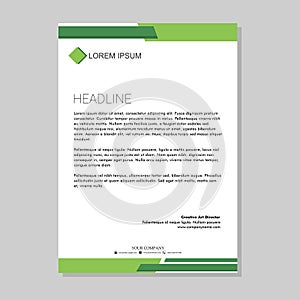 Simple green letterhead premium vector