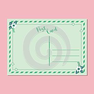Simple green post card template vector design