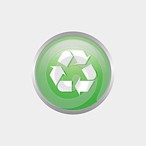 Simple Green Recycle Glossy Icon