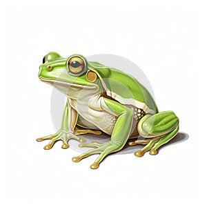 Simple Green Tree Frog Clip Art With White Margins