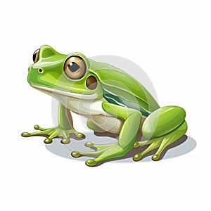 Simple Green Tree Frog Clip Art With White Margins