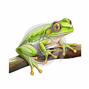 Simple Green Tree Frog Clip Art With White Margins