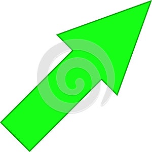 simple green Upward denoting Arrow