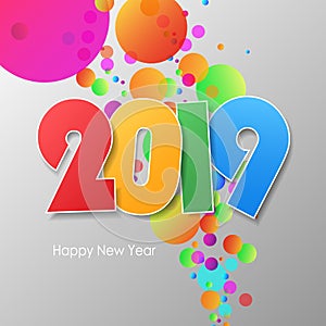 Simple greeting card happy new year 2019.