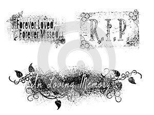 Simple Grunge Memorial Gravestone rememberance Word Art Stamps