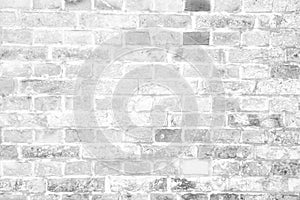 Simple grungy white block brick wall surface as seamless pattern texture background